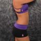 Fold Over Polefit Shorts - Purple on Black