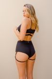 Lure You High Waist Garter Shorts - Luna